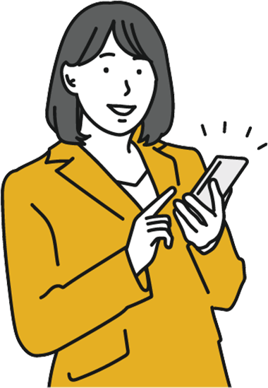 女性がスマホを持っている画像